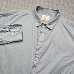 Crossley Shirt Mens 2XL Gray Stretch Long Sleeve Button Up Made In Italy